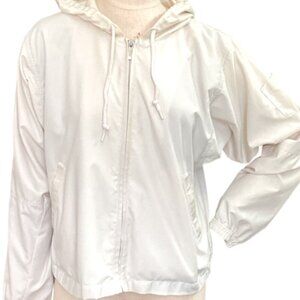 Roche Motion Zip Hooded Golf Windbreaker Jacket M Beige 175i